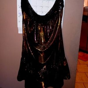 Check It Out Plus 1xl multi-colors glittery like material woman blouse